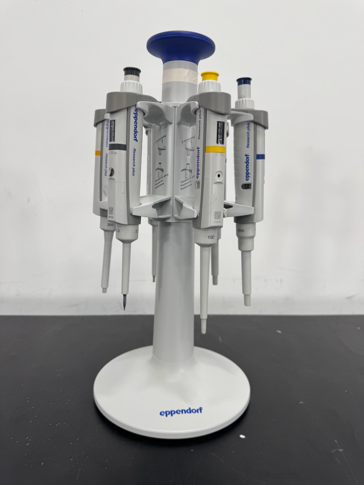 Image of Eppendorf Research Plus Single Channel Pipettes and Stand